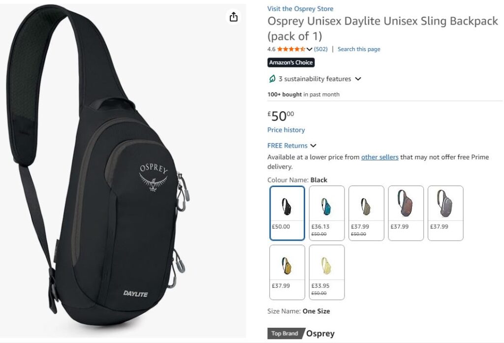 Osprey Unisex Daylite Unisex Sling Backpack